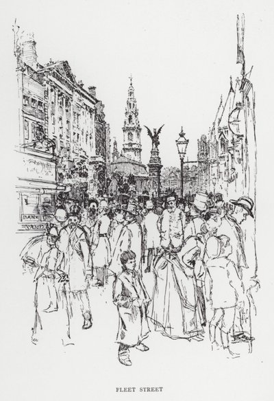 Fleet Street (litografia) de Joseph (after) Pennell