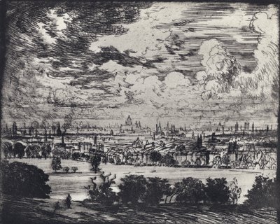 Londres, sobre Hampstead (litho) de Joseph (after) Pennell