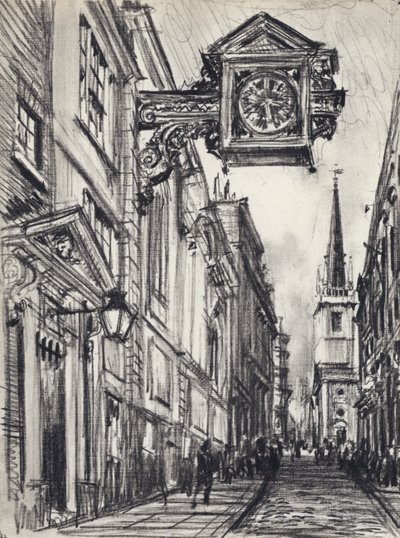 St Mary-at-Hill (litho) de Joseph (after) Pennell