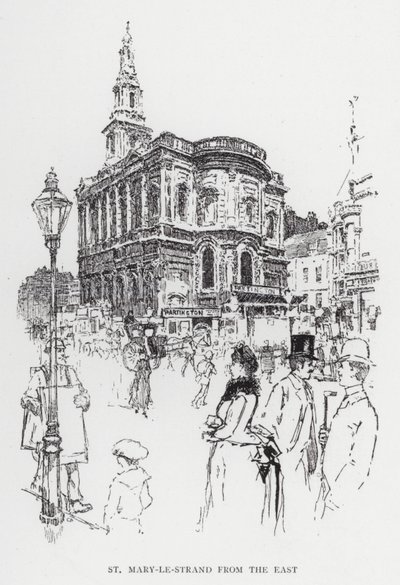 St Mary-le-Strand from the East (litho) de Joseph (after) Pennell