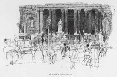 O pátio da igreja de São Paulo (litho) de Joseph (after) Pennell