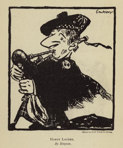 Harry Lauder, cantor e comediante escocês (lito) de Joseph (after) Simpson