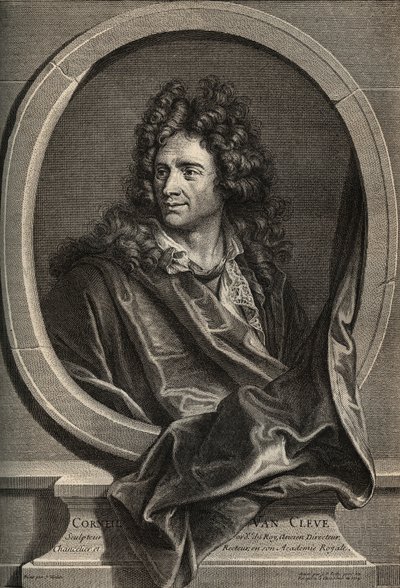 Retrato do escultor francês Corneille Van Cleve (1645-1732) gravado por Poilly após a pintura de Joseph Vivien de Joseph (after) Vivien