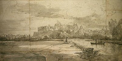 Castelo de Windsor (caneta e tinta com lavagem em papel) de Joseph (attr. to) Farington