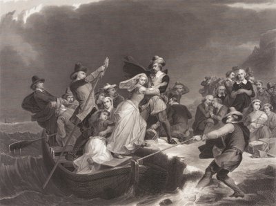 Aterragem dos Peregrinos em Plymouth Rock em 1620 de Joseph Andrews