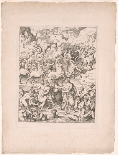 Dante atravessa o rio de sangue dos tiranos e assassinos no dorso de Nesso, o centauro de Joseph Anton Koch