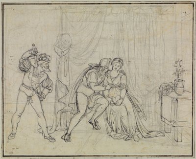 Francesca e Paolo Malatesta surpreendidos (Inferno de Dante, canto 5, v. 100) de Joseph Anton Koch