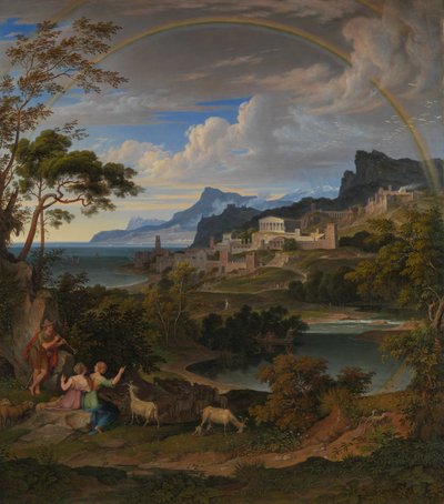 Paisagem heroica com arco-íris, 1824. de Joseph Anton Koch
