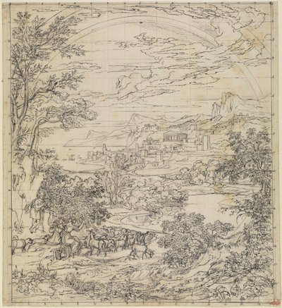 Paisagem heroica com arco-íris de Joseph Anton Koch