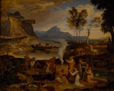 Paisagem com o sacrifício de Noé após o Dilúvio de Joseph Anton Koch