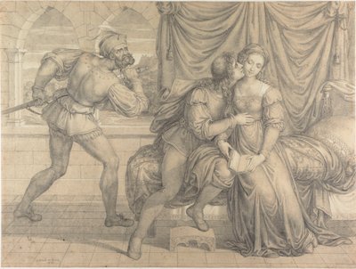 Paolo e Francesca, surpreendidos por Gianciotto Malatesta, 1809. de Joseph Anton Koch
