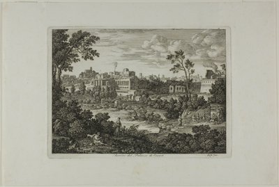 Ruínas do Palácio dos Césares, placa 18 de Die Römische Ansichten de Joseph Anton Koch