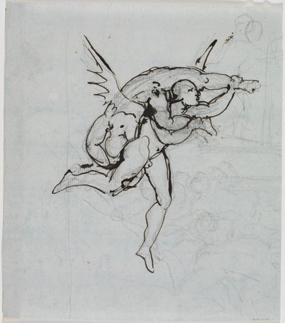 Estudo do conselheiro de Lucca, Inferno de Dante, canto 21, verso 34 de Joseph Anton Koch
