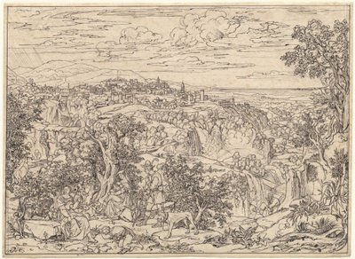 Tivoli e as Cachoeiras com Famílias de Pastores de Joseph Anton Koch