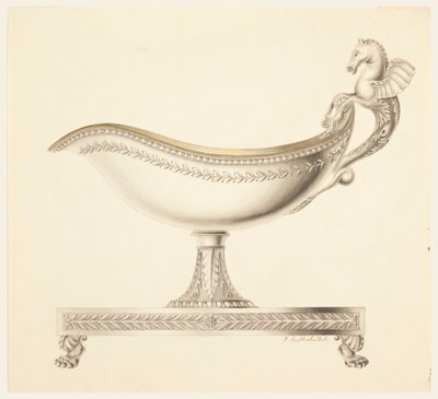 Desenho, Elevação de um Barco de Molhos, 1790-1825 de Joseph Anton Seethaler Ii
