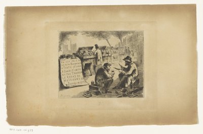 Boekhandelaren tijdens de lunch
Pode vir e ler em qualquer altura, desde que não perturbe o almoço dos livreiros (título sobre o objecto) de Joseph Apoux