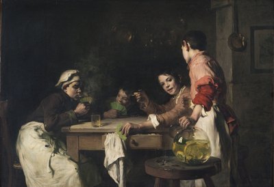 Os jogadores de cartas, ca. 1897 (óleo sobre tela) de Joseph Bail