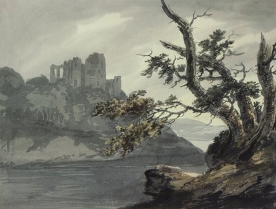 Castelo arruinado perto de um rio de Joseph Barber