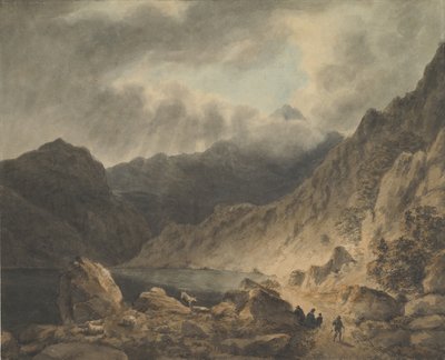 Tempestade sobre um lago, 1800-1811. de Joseph Barber.