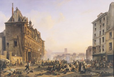 Ataque ao Hotel de Ville, 28 de julho de 1830 de Joseph Beaume