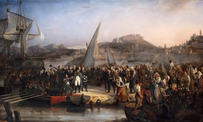Napoleão saindo da ilha de Elba em 26 de fevereiro de 1815 de Joseph Beaume