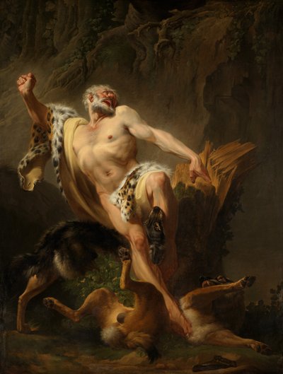 Milo de Croton (óleo sobre tela) de Joseph Benoît Suvée