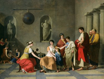 A Mãe dos Gracos, c.1780 (óleo sobre tela) de Joseph Benoît Suvée