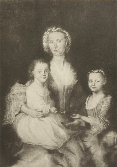 Anne Butterfield Tucker e os seus filhos, Elizabeth e Nathaniel de Joseph Blackburn