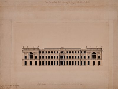 Frente Leste de Langley Hall em Kent de Joseph Bonomi