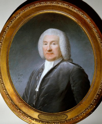 Retrato de Antoine de Sartine (1729-1801) tenente de polícia de Luís XV Pintura aquarelada de Joseph Boze (1744-1826). 1787. Versailles, Museu Chateau de Joseph Boze