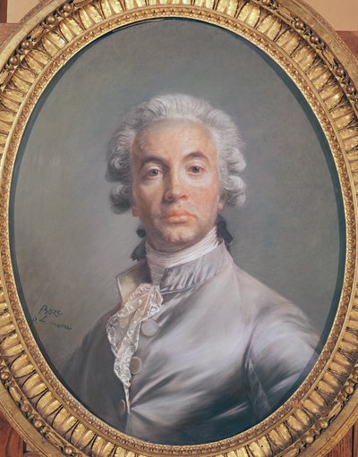 Auto-retrato (pastel em papel azul) de Joseph Boze