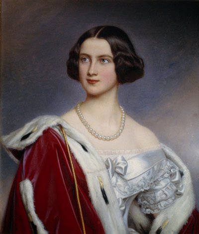 Retrato da Princesa Maria da Prússia (1825-1889) Pintura de Joseph Karl Stieler (1781-1858) (ec.all.) Munique do século XIX. Chateau De Nymphenburg de Joseph Carl Stieler