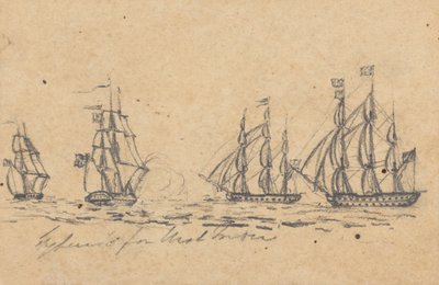 Destinado (?) às Índias Ocidentais: Quatro Navios de Batalha de Joseph Cartwright