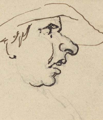 Perfil do Homem com Chapéu de Nariz Grande de Joseph Cartwright