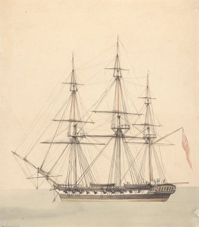 Corvette Simples (?) com Três Números em Uniformes Navais e Valete da União de Joseph Cartwright