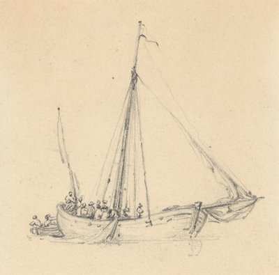 Ketch simples, proa para a frente; Rowboat Behind de Joseph Cartwright