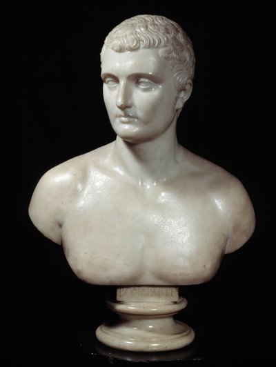 Busto de Charles Marie Bonaparte (1746-1785), pai da escultura de mármore Napoleão de Joseph Charles Marin (1759-1834) Paris do século XIX, Thiers Foundation de Joseph Charles Marin
