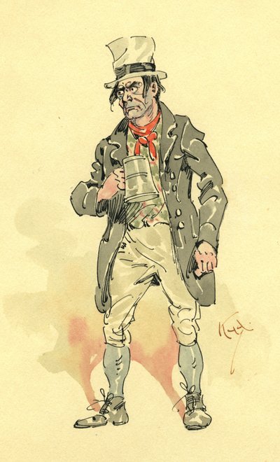 Bill Sikes (tinta e wc no papel) de Joseph Clayton Clarke