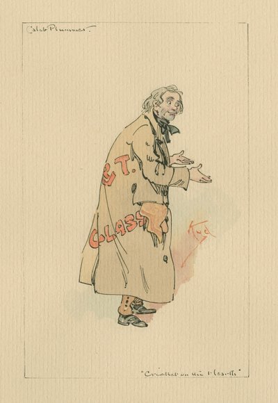 Caleb Plummer - O Grilo na Lareira, c.1920s (caneta e tinta com wc no papel) de Joseph Clayton Clarke