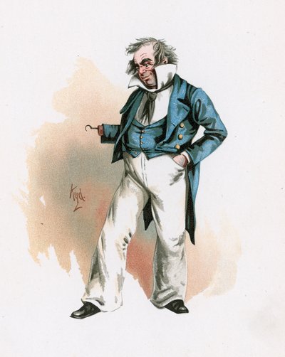 Capitão Cuttle, ilustração de &39;Character Sketches de Charles Dickens&39;, c.1890 de Joseph Clayton Clarke