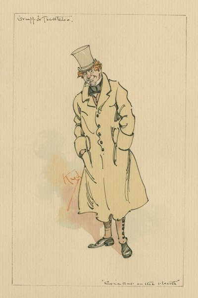 Gruff und Tackleton - O Grilo no Lar, c.1920s (caneta e tinta com wc no papel) de Joseph Clayton Clarke