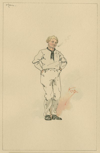 Presunto Peggotty, c.1920s (caneta e tinta com wc no papel) de Joseph Clayton Clarke