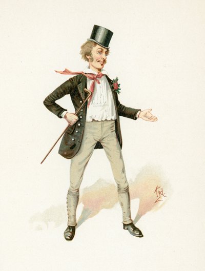 Mark Tapley, ilustração de &39;Character Sketches de Charles Dickens&39;, c.1890 de Joseph Clayton Clarke