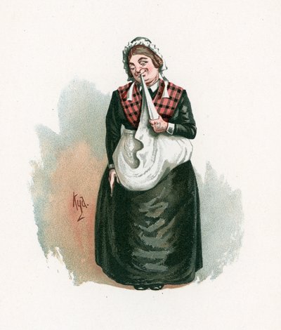 Sra. Bardell, ilustração de &39;Character Sketches from Charles Dickens&39;, c.1890 de Joseph Clayton Clarke