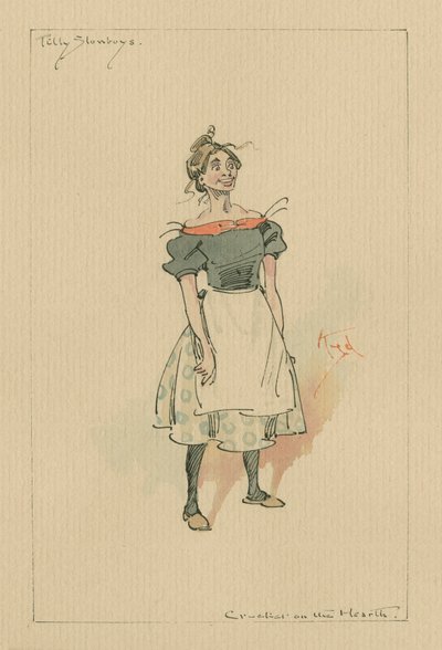 Tilly Slowboy - O Grilo no Lar, c.1920s (caneta e tinta com wc no papel) de Joseph Clayton Clarke
