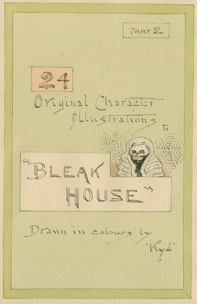 Página de rosto, ilustrações para &39;Bleak House&39;, Parte 2, c.1920s (caneta e tinta com wc no papel) de Joseph Clayton Clarke