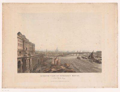 Vista da Casa de Somerset e do Tamisa a partir do sul
Uma vista sul da Somerset House, da ponte Waterloo (título sobre o objecto) de Joseph Constantine Stadler