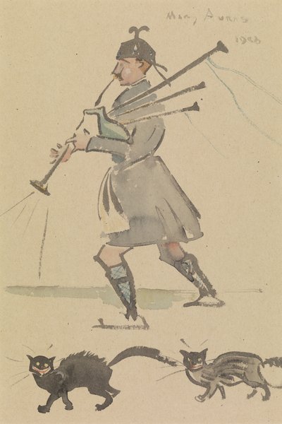 Highlander a tocar gaita de foles de Joseph Crawhall