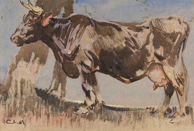A Vaca Velha (guache sobre linho) de Joseph Crawhall