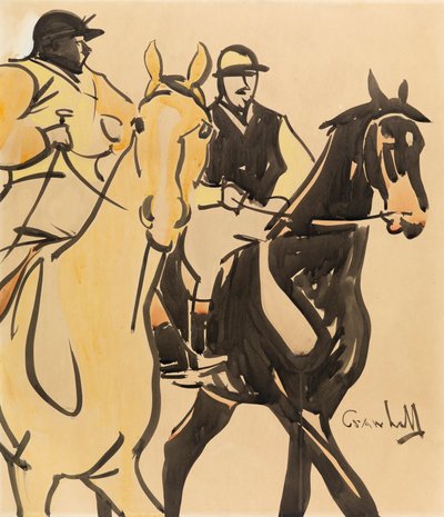 Dois cavaleiros (guache sobre cartão) de Joseph Crawhall